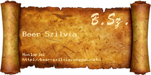 Beer Szilvia névjegykártya