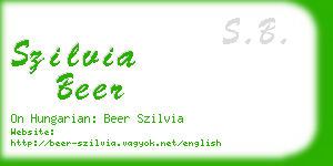 szilvia beer business card